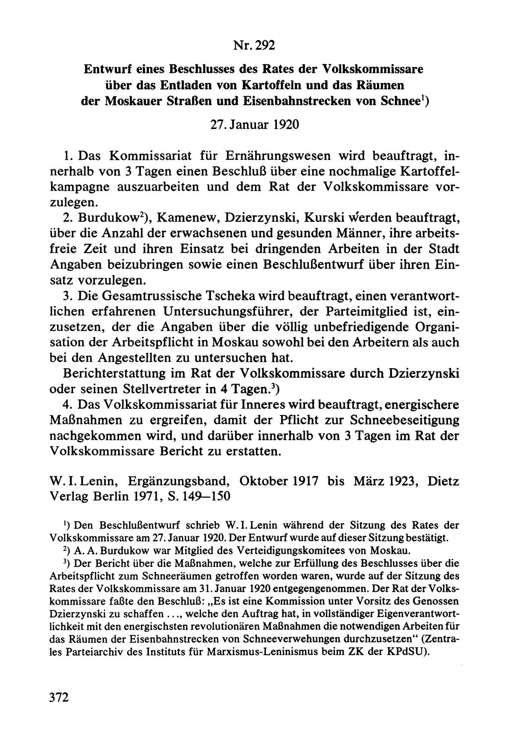 Lenin und die Gesamtrussische Tscheka, Dokumentensammlung, Ministerium für Staatssicherheit (MfS) [Deutsche Demokratische Republik (DDR)], Juristische Hochschule (JHS) Potsdam 1977, Seite 372 (Tscheka Dok. MfS DDR 1977, S. 372)