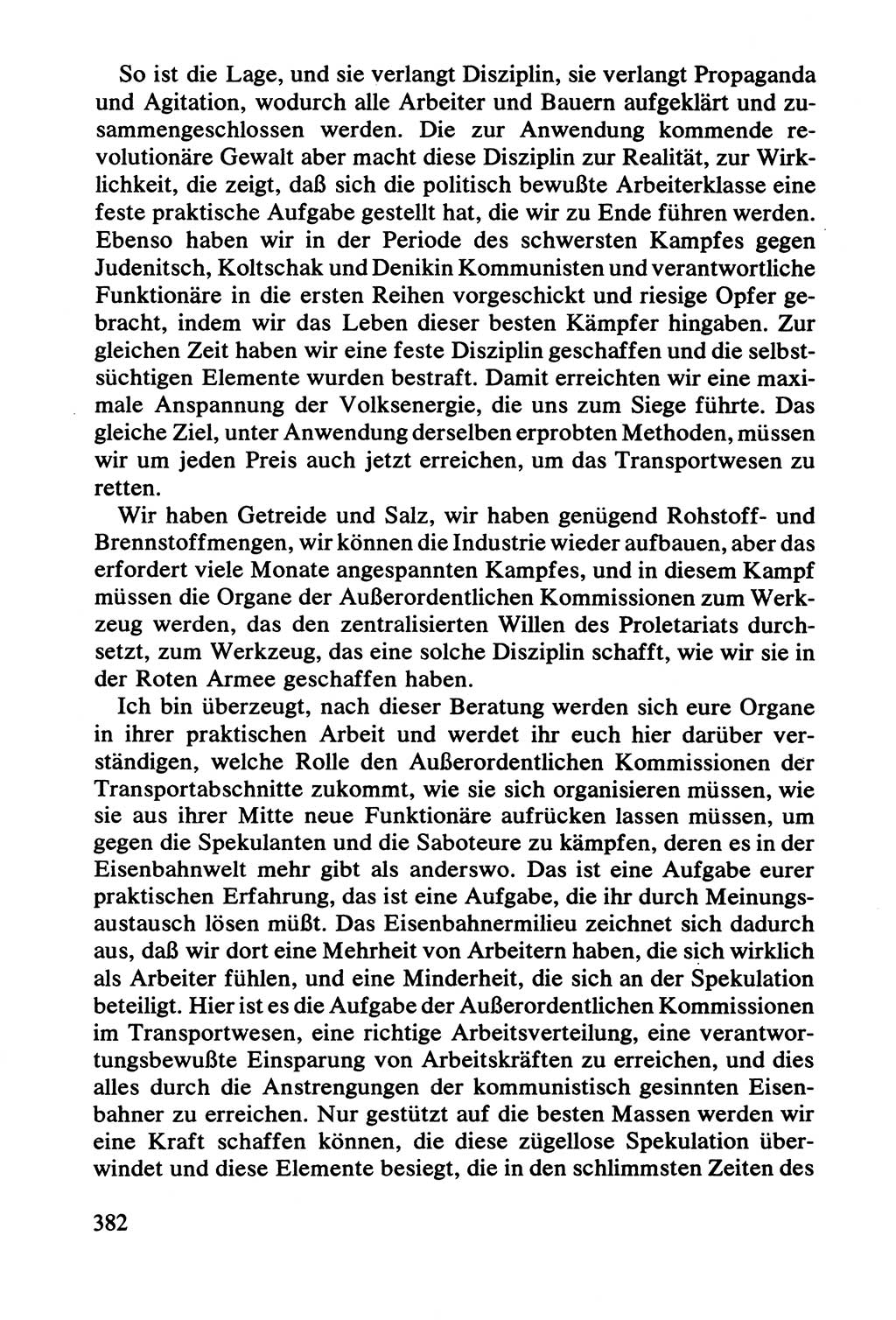 Lenin und die Gesamtrussische Tscheka, Dokumentensammlung, Ministerium für Staatssicherheit (MfS) [Deutsche Demokratische Republik (DDR)], Juristische Hochschule (JHS) Potsdam 1977, Seite 382 (Tscheka Dok. MfS DDR 1977, S. 382)