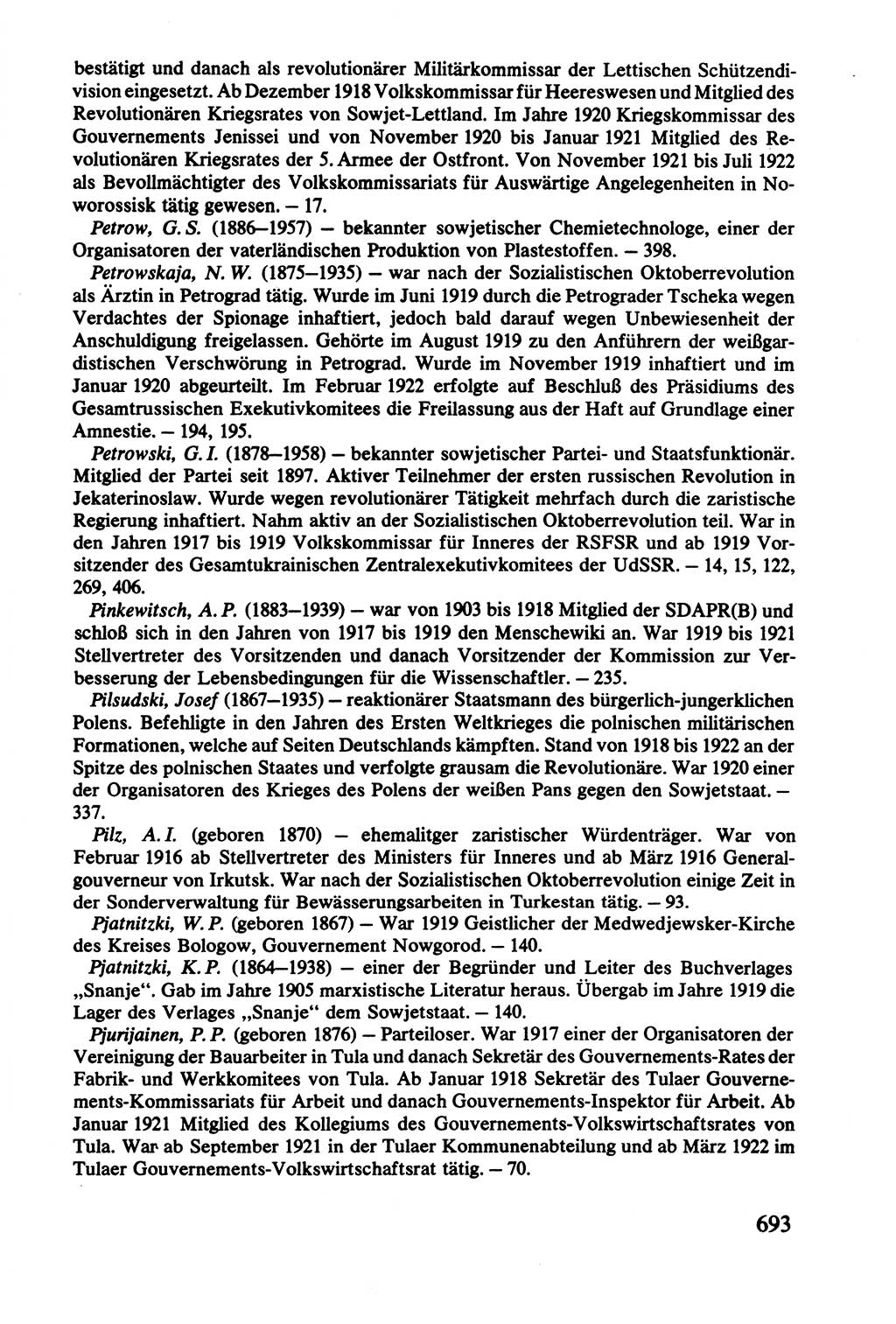 Lenin und die Gesamtrussische Tscheka, Dokumentensammlung, Ministerium für Staatssicherheit (MfS) [Deutsche Demokratische Republik (DDR)], Juristische Hochschule (JHS) Potsdam 1977, Seite 693 (Tscheka Dok. MfS DDR 1977, S. 693)