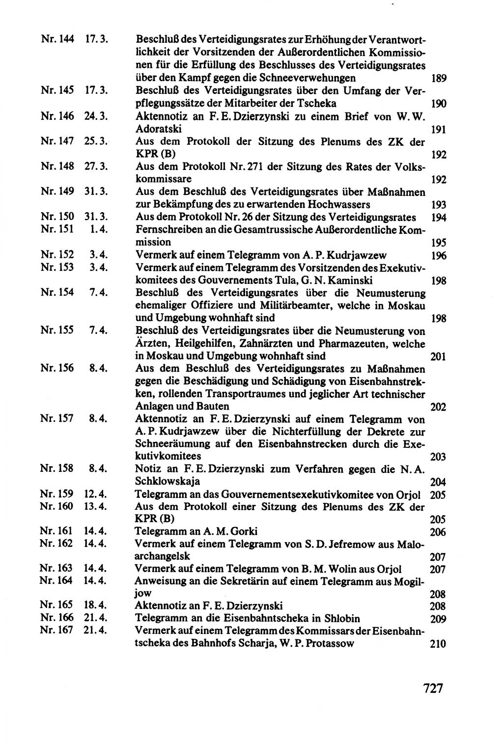 Lenin und die Gesamtrussische Tscheka, Dokumentensammlung, Ministerium fÃ¼r Staatssicherheit (MfS) [Deutsche Demokratische Republik (DDR)], Juristische Hochschule (JHS) Potsdam 1977, Seite 727 (Tscheka Dok. MfS DDR 1977, S. 727)