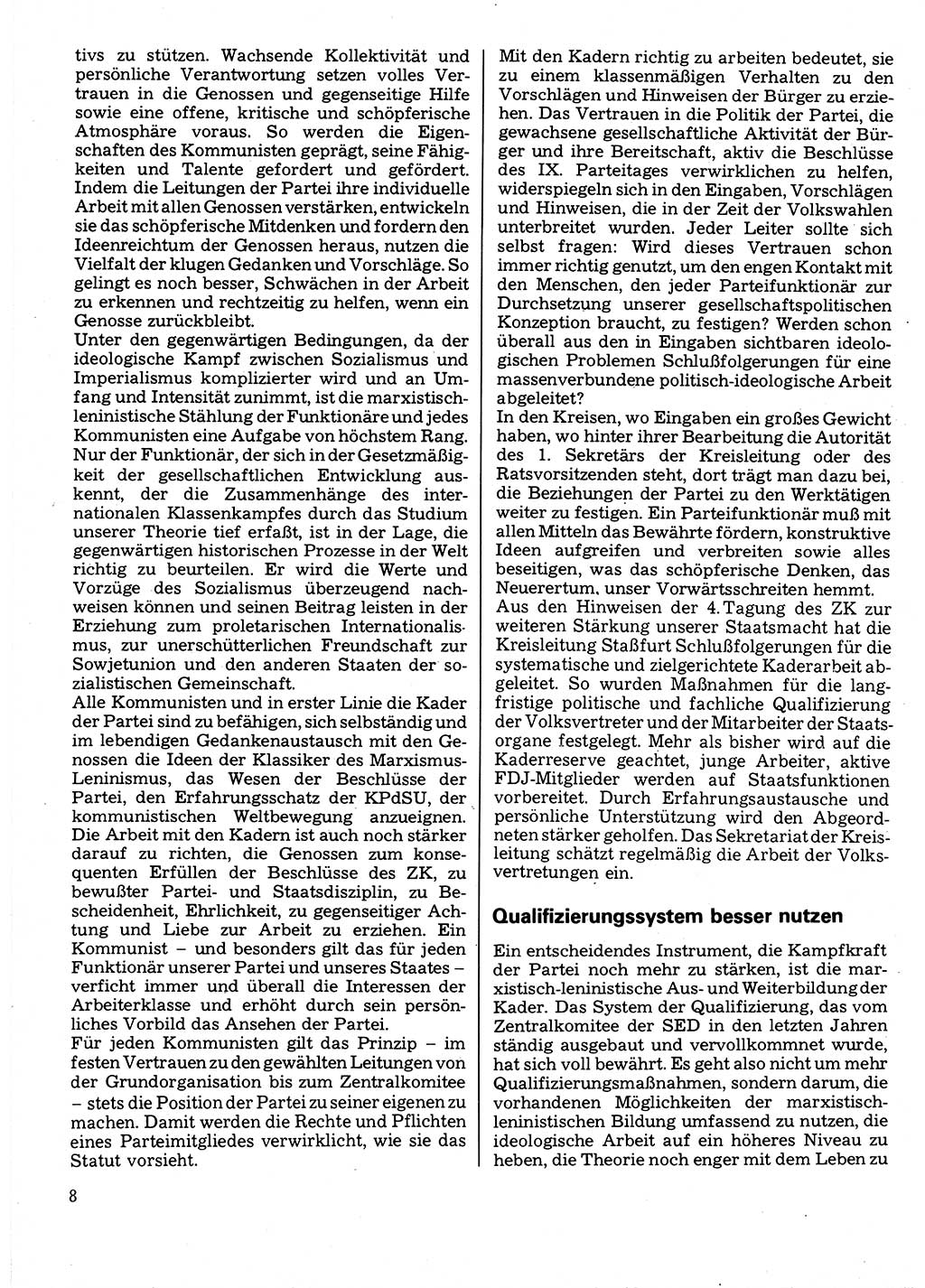 Neuer Weg (NW), Organ des Zentralkomitees (ZK) der SED (Sozialistische Einheitspartei Deutschlands) für Fragen des Parteilebens, 32. Jahrgang [Deutsche Demokratische Republik (DDR)] 1977, Seite 8 (NW ZK SED DDR 1977, S. 8)