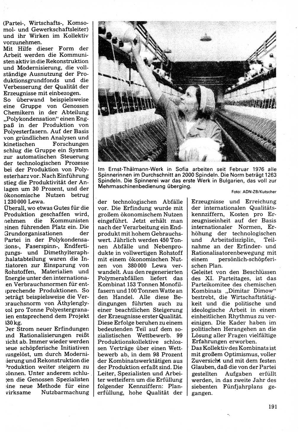 Neuer Weg (NW), Organ des Zentralkomitees (ZK) der SED (Sozialistische Einheitspartei Deutschlands) für Fragen des Parteilebens, 32. Jahrgang [Deutsche Demokratische Republik (DDR)] 1977, Seite 191 (NW ZK SED DDR 1977, S. 191)