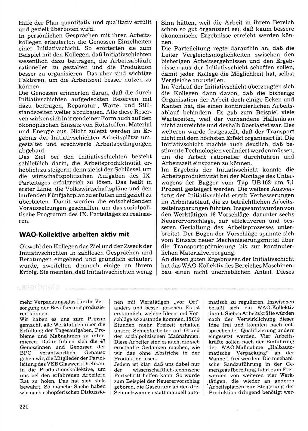 Neuer Weg (NW), Organ des Zentralkomitees (ZK) der SED (Sozialistische Einheitspartei Deutschlands) für Fragen des Parteilebens, 32. Jahrgang [Deutsche Demokratische Republik (DDR)] 1977, Seite 220 (NW ZK SED DDR 1977, S. 220)