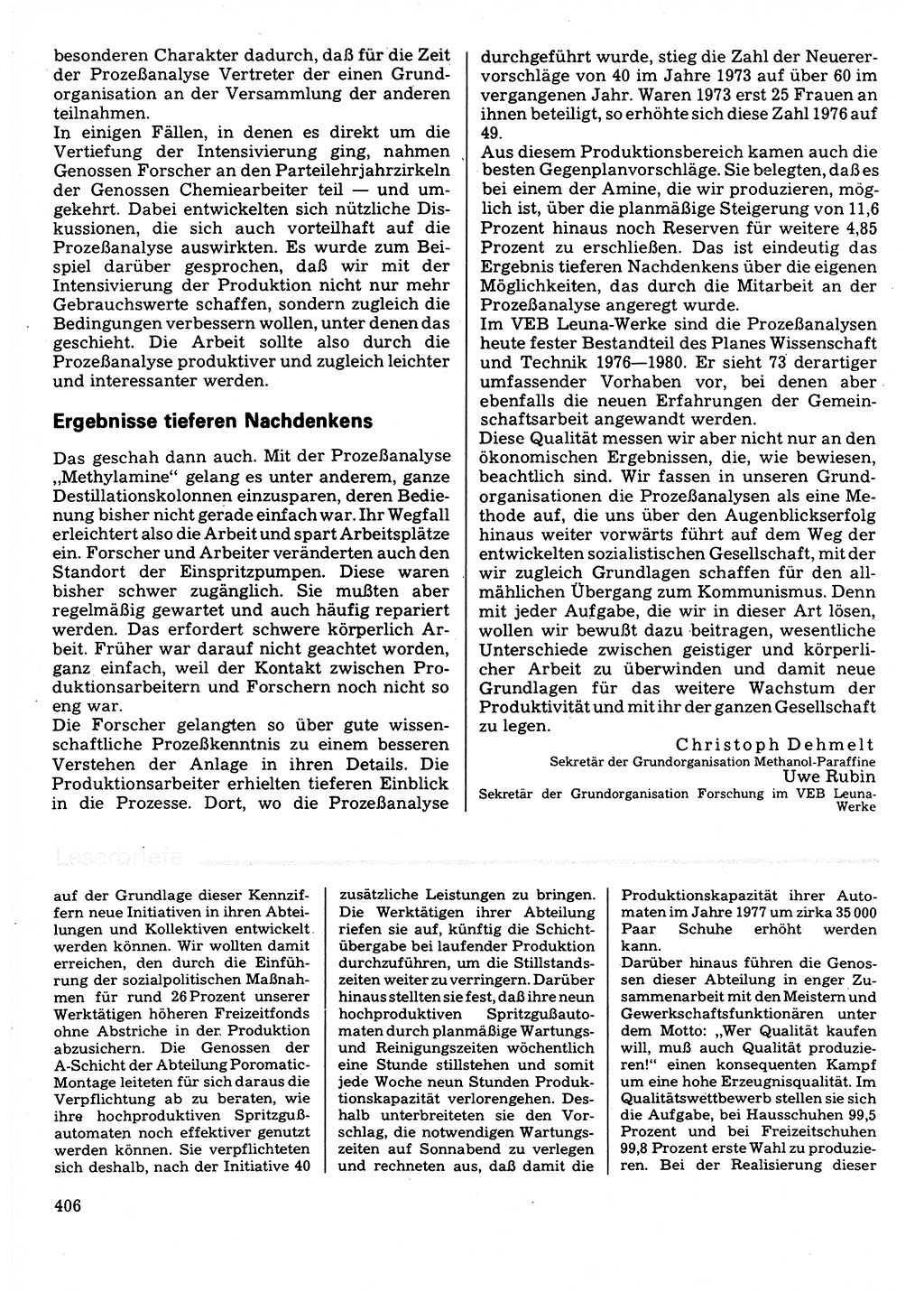 Neuer Weg (NW), Organ des Zentralkomitees (ZK) der SED (Sozialistische Einheitspartei Deutschlands) für Fragen des Parteilebens, 32. Jahrgang [Deutsche Demokratische Republik (DDR)] 1977, Seite 406 (NW ZK SED DDR 1977, S. 406)