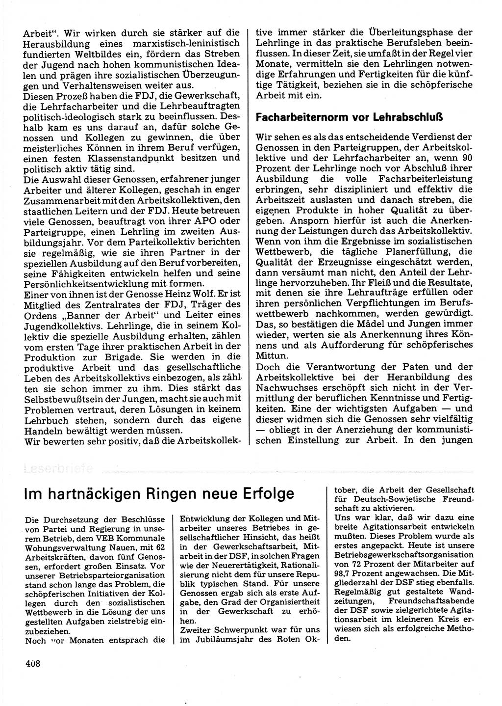 Neuer Weg (NW), Organ des Zentralkomitees (ZK) der SED (Sozialistische Einheitspartei Deutschlands) für Fragen des Parteilebens, 32. Jahrgang [Deutsche Demokratische Republik (DDR)] 1977, Seite 408 (NW ZK SED DDR 1977, S. 408)