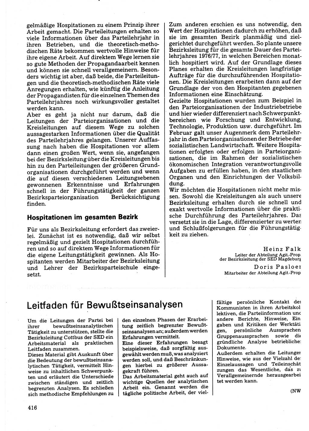 Neuer Weg (NW), Organ des Zentralkomitees (ZK) der SED (Sozialistische Einheitspartei Deutschlands) für Fragen des Parteilebens, 32. Jahrgang [Deutsche Demokratische Republik (DDR)] 1977, Seite 416 (NW ZK SED DDR 1977, S. 416)