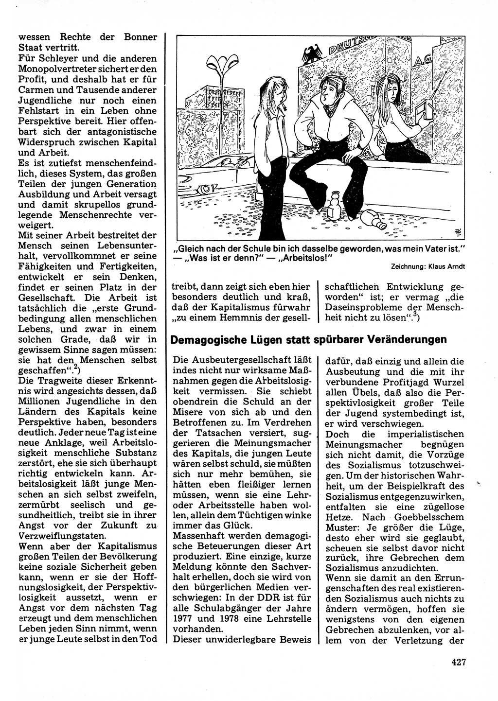 Neuer Weg (NW), Organ des Zentralkomitees (ZK) der SED (Sozialistische Einheitspartei Deutschlands) für Fragen des Parteilebens, 32. Jahrgang [Deutsche Demokratische Republik (DDR)] 1977, Seite 427 (NW ZK SED DDR 1977, S. 427)