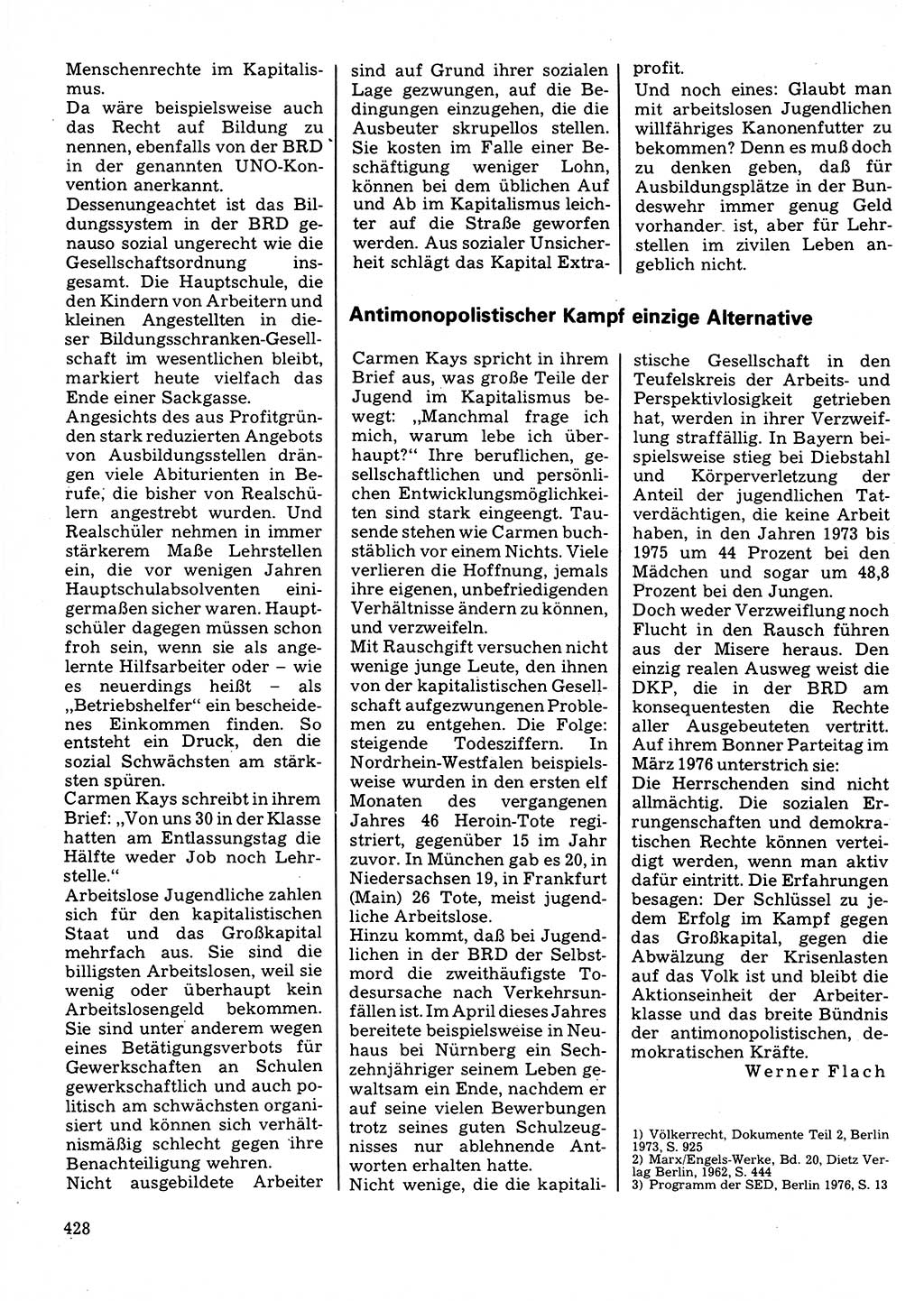 Neuer Weg (NW), Organ des Zentralkomitees (ZK) der SED (Sozialistische Einheitspartei Deutschlands) für Fragen des Parteilebens, 32. Jahrgang [Deutsche Demokratische Republik (DDR)] 1977, Seite 428 (NW ZK SED DDR 1977, S. 428)