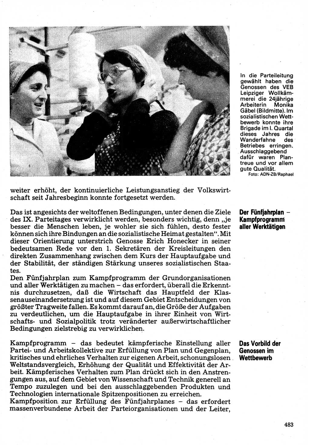 Neuer Weg (NW), Organ des Zentralkomitees (ZK) der SED (Sozialistische Einheitspartei Deutschlands) für Fragen des Parteilebens, 32. Jahrgang [Deutsche Demokratische Republik (DDR)] 1977, Seite 483 (NW ZK SED DDR 1977, S. 483)
