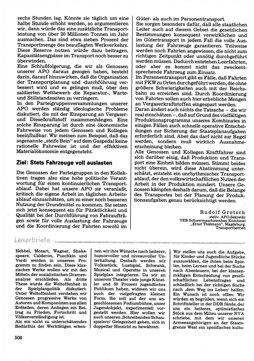 Neuer Weg (NW), Organ des Zentralkomitees (ZK) der SED (Sozialistische Einheitspartei Deutschlands) für Fragen des Parteilebens, 32. Jahrgang [Deutsche Demokratische Republik (DDR)] 1977, Seite 508 (NW ZK SED DDR 1977, S. 508)