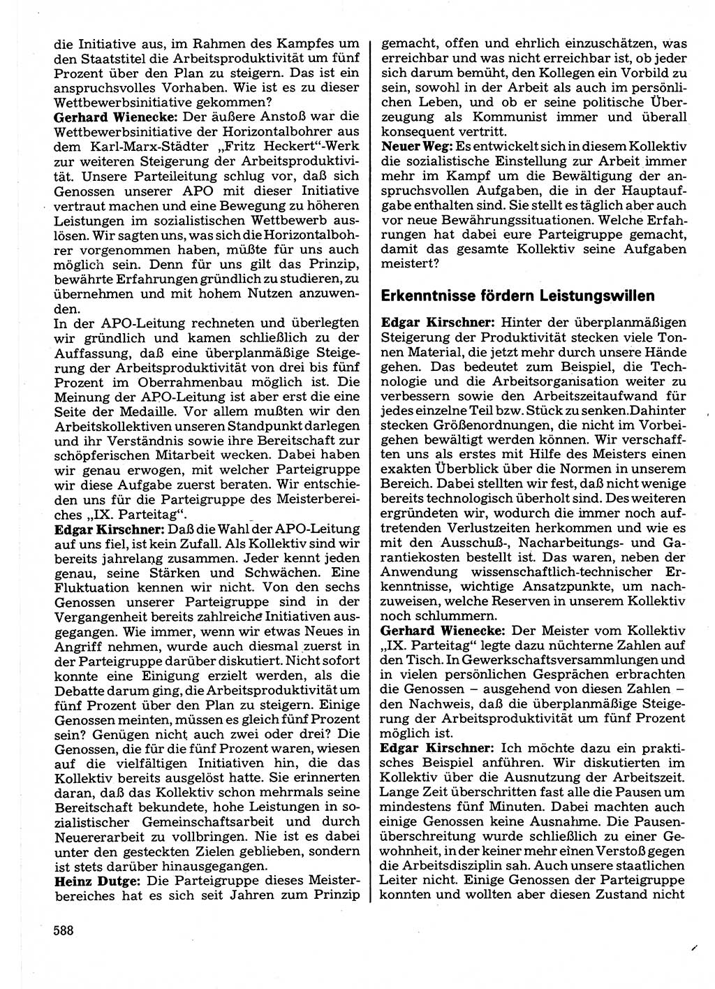 Neuer Weg (NW), Organ des Zentralkomitees (ZK) der SED (Sozialistische Einheitspartei Deutschlands) für Fragen des Parteilebens, 32. Jahrgang [Deutsche Demokratische Republik (DDR)] 1977, Seite 588 (NW ZK SED DDR 1977, S. 588)