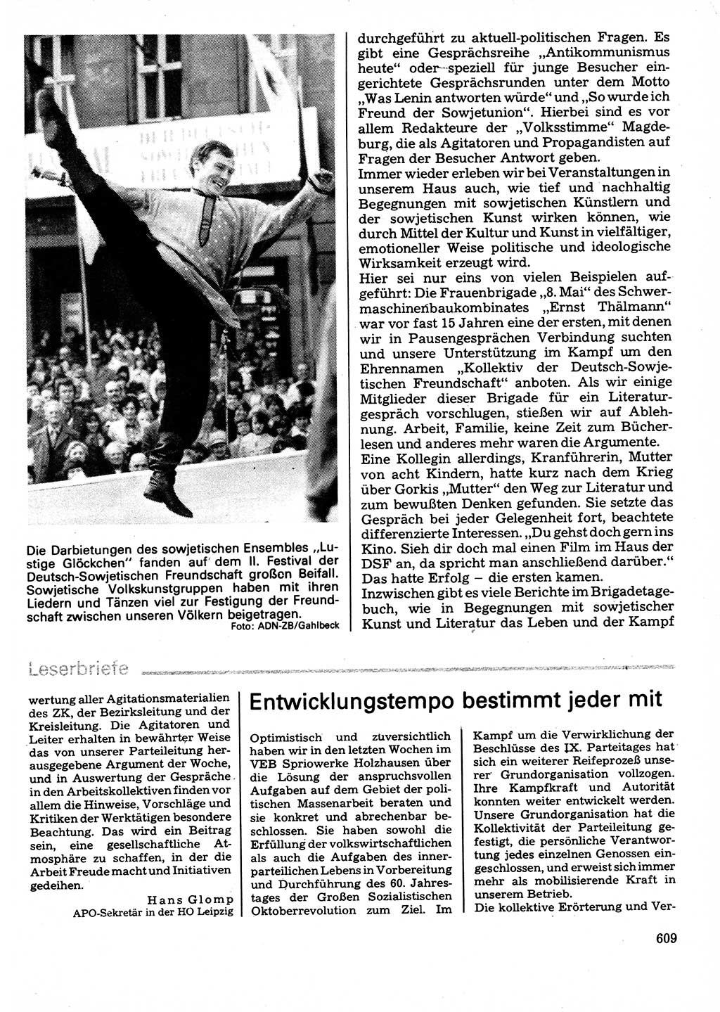 Neuer Weg (NW), Organ des Zentralkomitees (ZK) der SED (Sozialistische Einheitspartei Deutschlands) für Fragen des Parteilebens, 32. Jahrgang [Deutsche Demokratische Republik (DDR)] 1977, Seite 609 (NW ZK SED DDR 1977, S. 609)