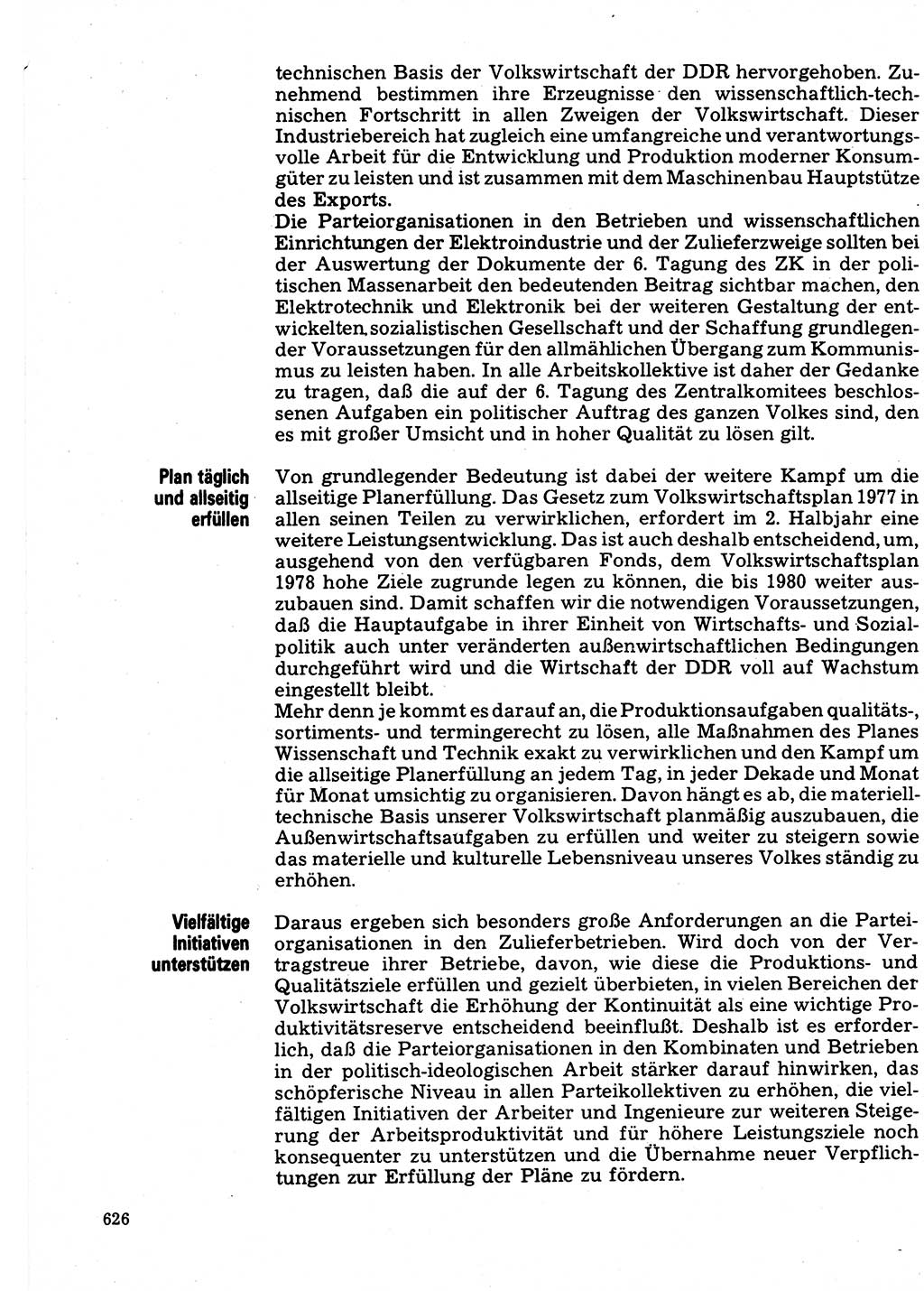 Neuer Weg (NW), Organ des Zentralkomitees (ZK) der SED (Sozialistische Einheitspartei Deutschlands) für Fragen des Parteilebens, 32. Jahrgang [Deutsche Demokratische Republik (DDR)] 1977, Seite 626 (NW ZK SED DDR 1977, S. 626)