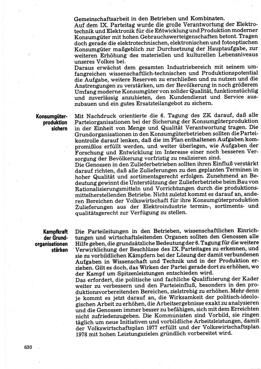 Neuer Weg (NW), Organ des Zentralkomitees (ZK) der SED (Sozialistische Einheitspartei Deutschlands) für Fragen des Parteilebens, 32. Jahrgang [Deutsche Demokratische Republik (DDR)] 1977, Seite 630 (NW ZK SED DDR 1977, S. 630)