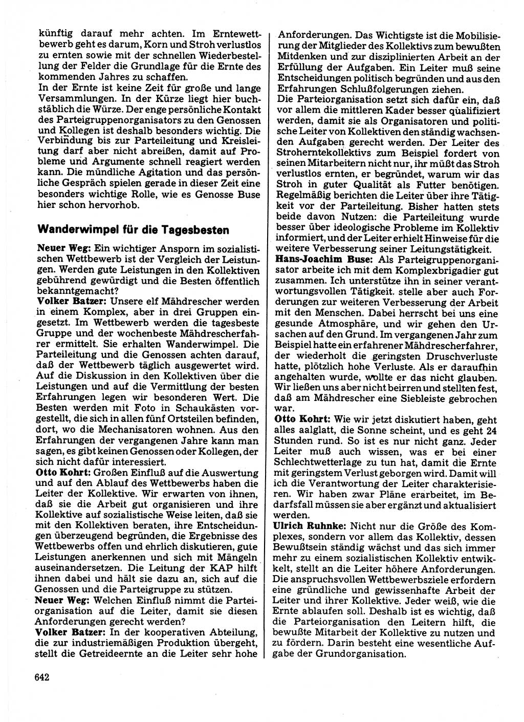 Neuer Weg (NW), Organ des Zentralkomitees (ZK) der SED (Sozialistische Einheitspartei Deutschlands) für Fragen des Parteilebens, 32. Jahrgang [Deutsche Demokratische Republik (DDR)] 1977, Seite 642 (NW ZK SED DDR 1977, S. 642)