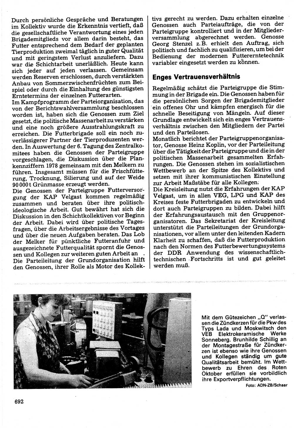 Neuer Weg (NW), Organ des Zentralkomitees (ZK) der SED (Sozialistische Einheitspartei Deutschlands) für Fragen des Parteilebens, 32. Jahrgang [Deutsche Demokratische Republik (DDR)] 1977, Seite 692 (NW ZK SED DDR 1977, S. 692)