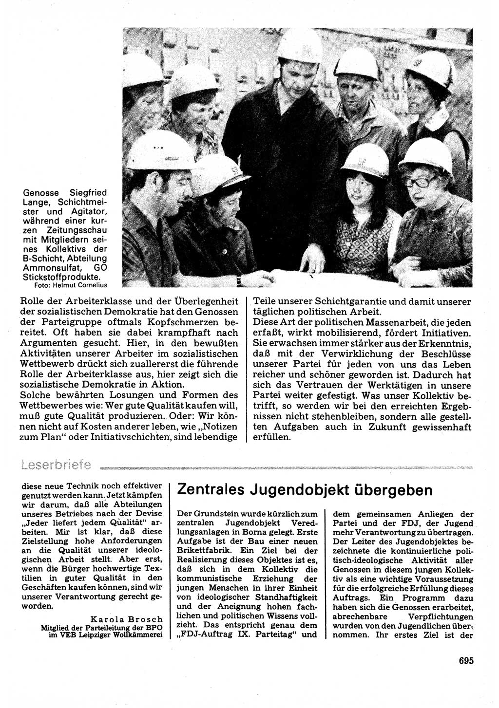 Neuer Weg (NW), Organ des Zentralkomitees (ZK) der SED (Sozialistische Einheitspartei Deutschlands) für Fragen des Parteilebens, 32. Jahrgang [Deutsche Demokratische Republik (DDR)] 1977, Seite 695 (NW ZK SED DDR 1977, S. 695)