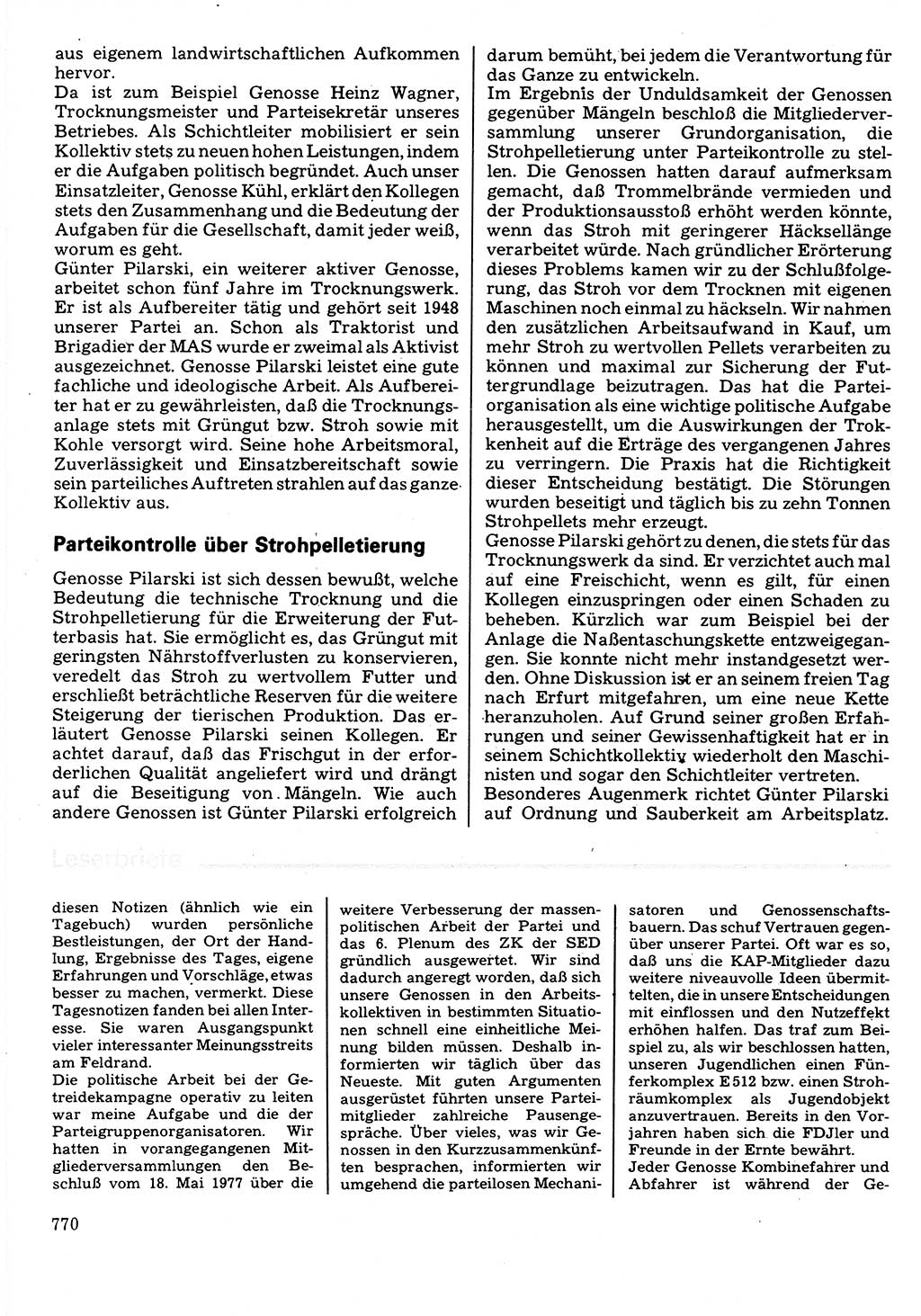 Neuer Weg (NW), Organ des Zentralkomitees (ZK) der SED (Sozialistische Einheitspartei Deutschlands) für Fragen des Parteilebens, 32. Jahrgang [Deutsche Demokratische Republik (DDR)] 1977, Seite 770 (NW ZK SED DDR 1977, S. 770)