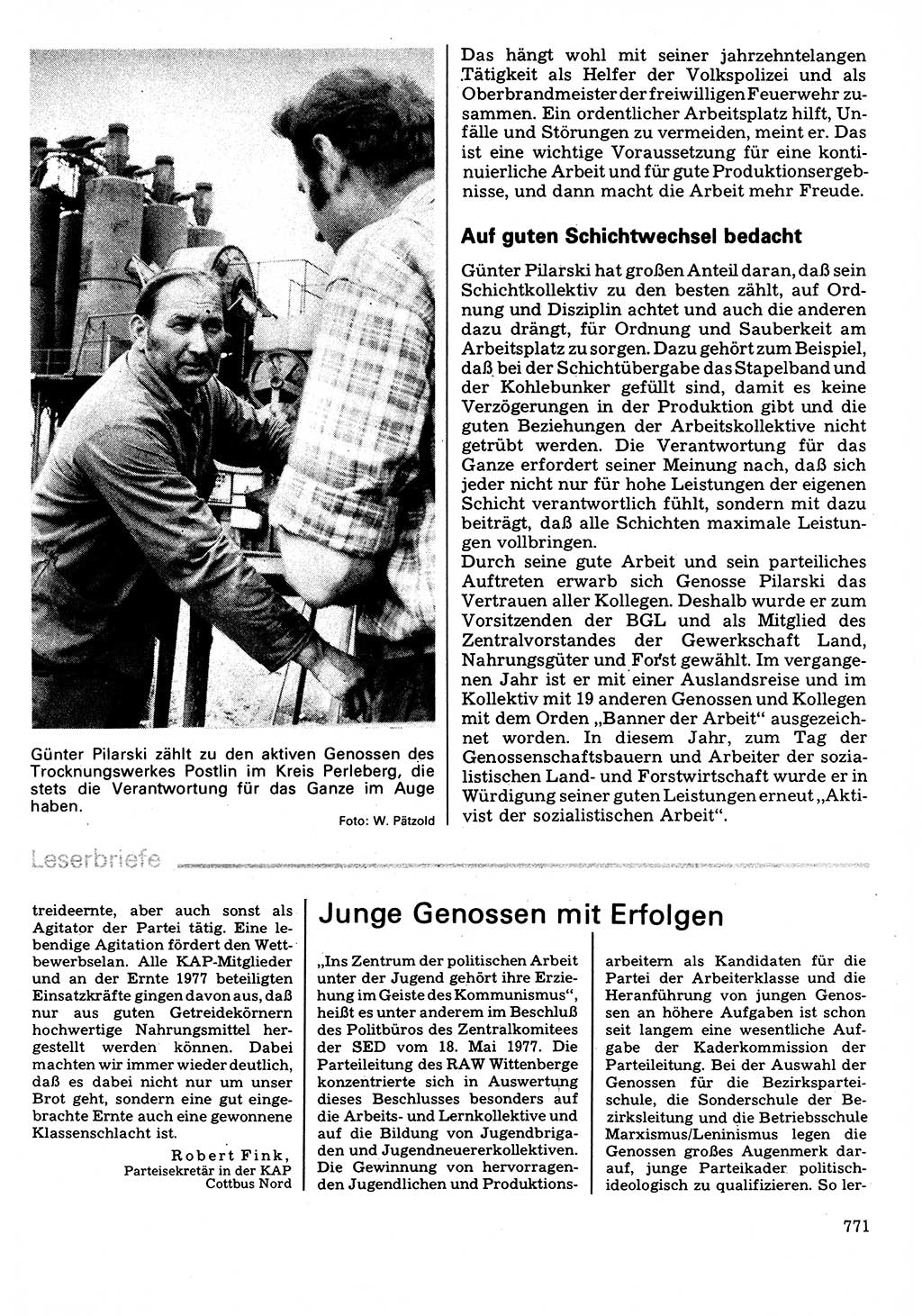 Neuer Weg (NW), Organ des Zentralkomitees (ZK) der SED (Sozialistische Einheitspartei Deutschlands) für Fragen des Parteilebens, 32. Jahrgang [Deutsche Demokratische Republik (DDR)] 1977, Seite 771 (NW ZK SED DDR 1977, S. 771)