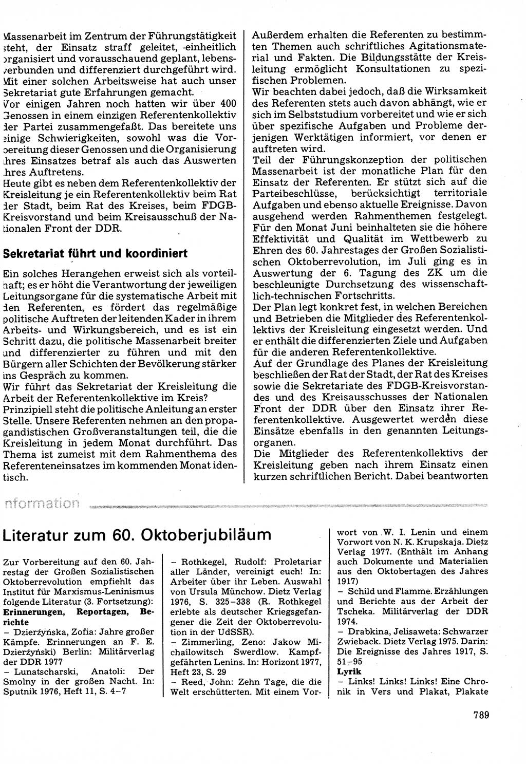 Neuer Weg (NW), Organ des Zentralkomitees (ZK) der SED (Sozialistische Einheitspartei Deutschlands) für Fragen des Parteilebens, 32. Jahrgang [Deutsche Demokratische Republik (DDR)] 1977, Seite 789 (NW ZK SED DDR 1977, S. 789)