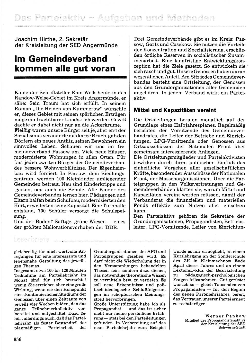 Neuer Weg (NW), Organ des Zentralkomitees (ZK) der SED (Sozialistische Einheitspartei Deutschlands) für Fragen des Parteilebens, 32. Jahrgang [Deutsche Demokratische Republik (DDR)] 1977, Seite 856 (NW ZK SED DDR 1977, S. 856)