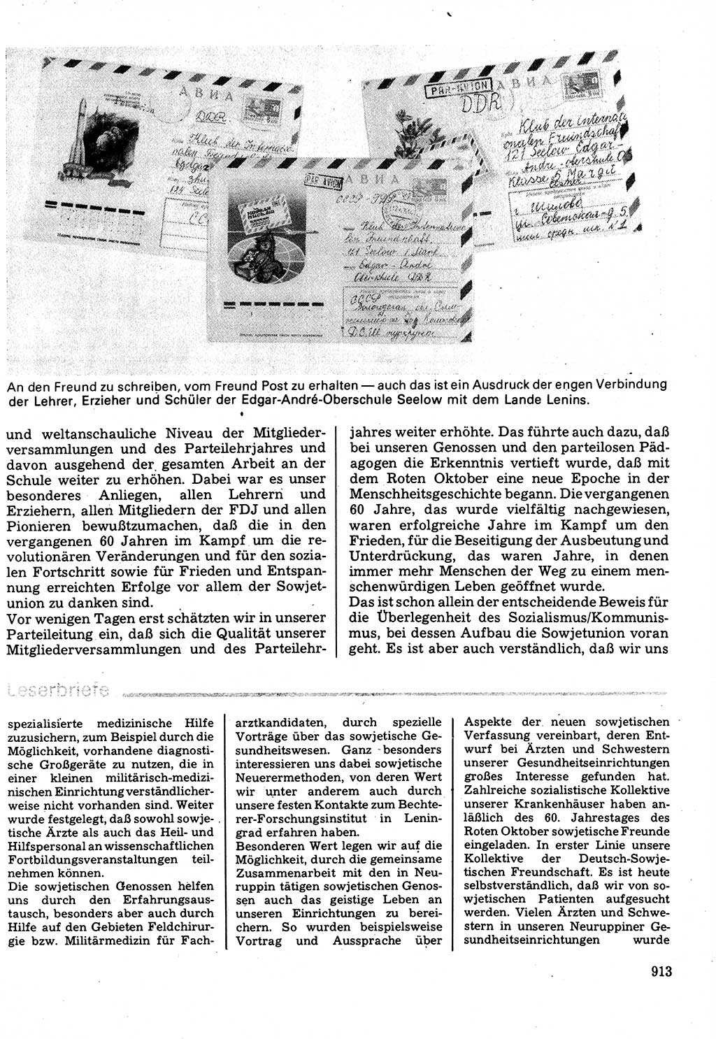 Neuer Weg (NW), Organ des Zentralkomitees (ZK) der SED (Sozialistische Einheitspartei Deutschlands) für Fragen des Parteilebens, 32. Jahrgang [Deutsche Demokratische Republik (DDR)] 1977, Seite 913 (NW ZK SED DDR 1977, S. 913)
