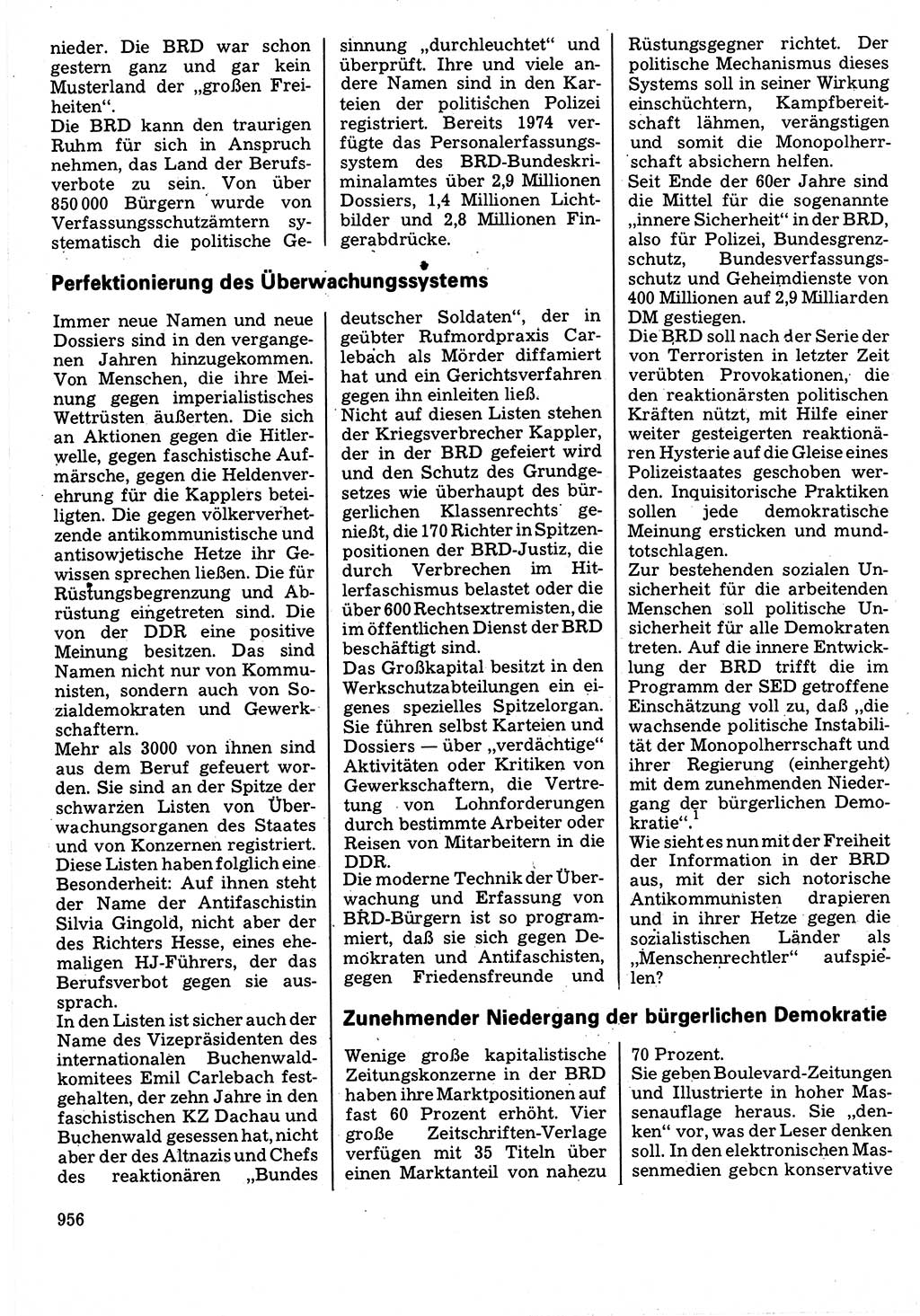 Neuer Weg (NW), Organ des Zentralkomitees (ZK) der SED (Sozialistische Einheitspartei Deutschlands) für Fragen des Parteilebens, 32. Jahrgang [Deutsche Demokratische Republik (DDR)] 1977, Seite 956 (NW ZK SED DDR 1977, S. 956)