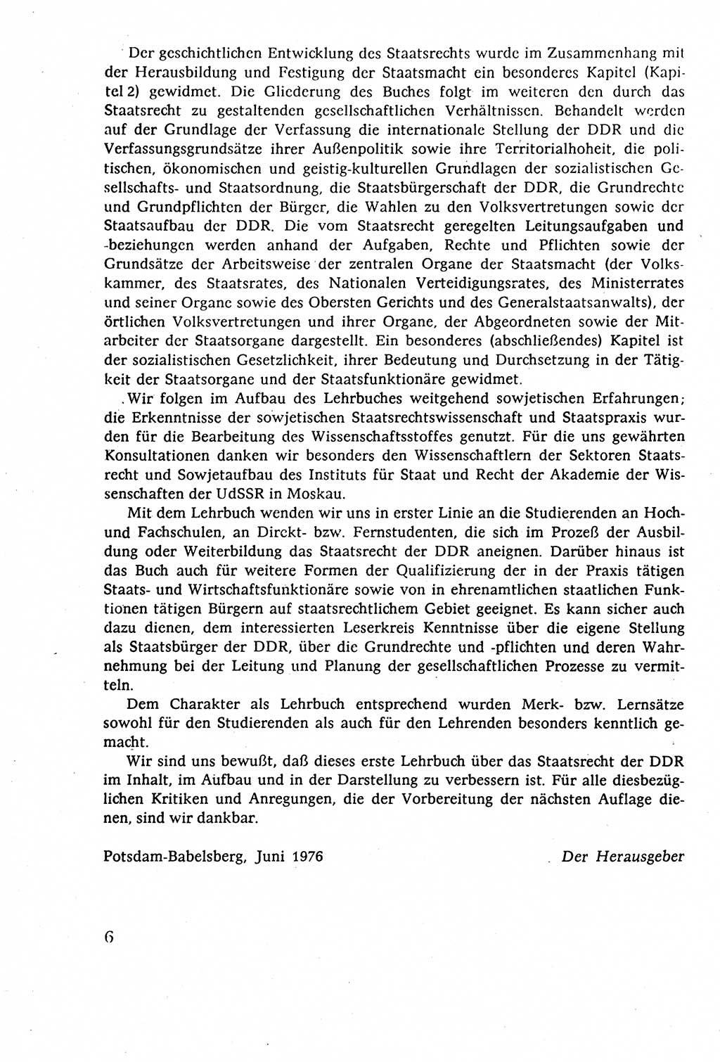 Staatsrecht der DDR (Deutsche Demokratische Republik), Lehrbuch 1977, Seite 6 (St.-R. DDR Lb. 1977, S. 6)