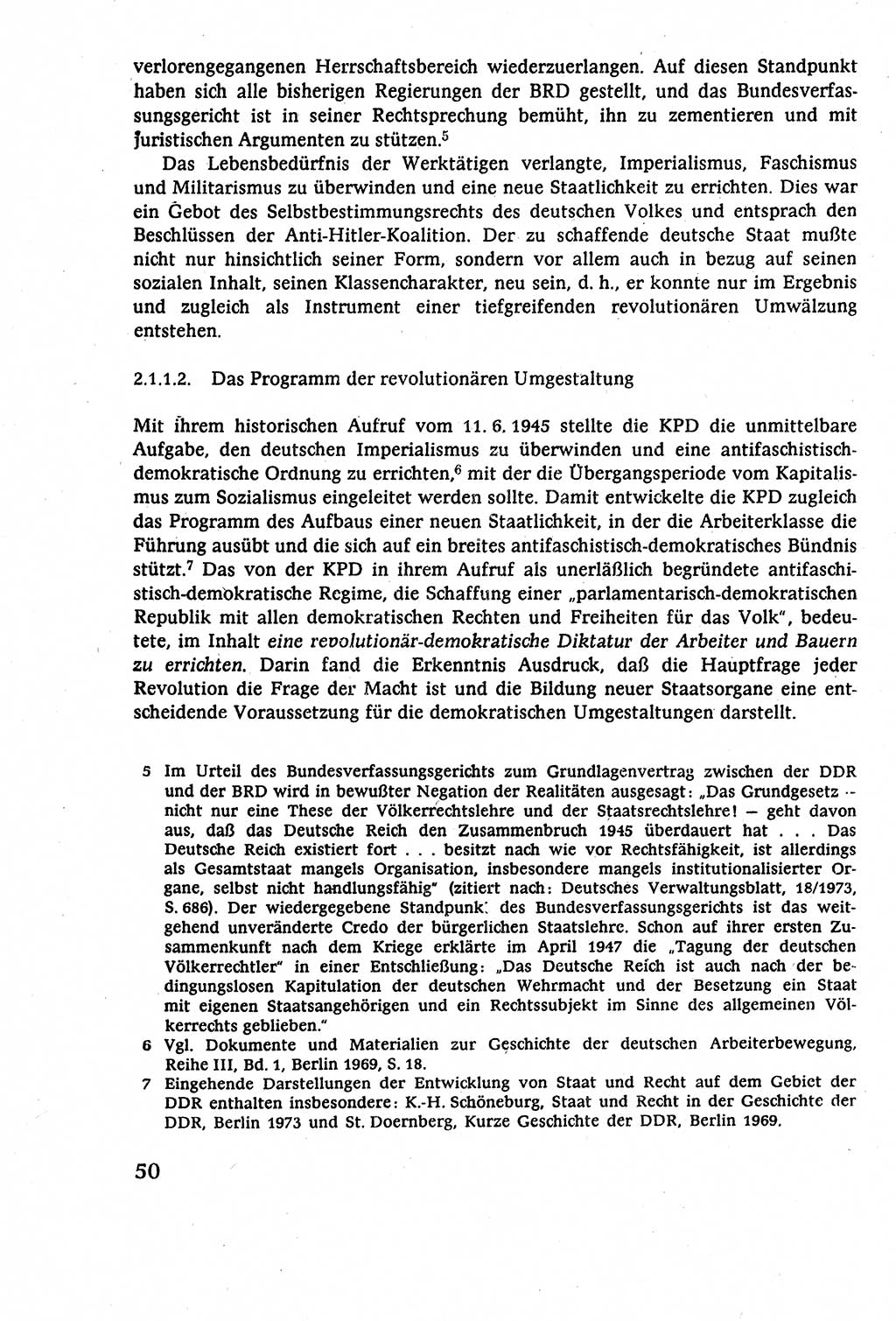 Staatsrecht der DDR (Deutsche Demokratische Republik), Lehrbuch 1977, Seite 50 (St.-R. DDR Lb. 1977, S. 50)