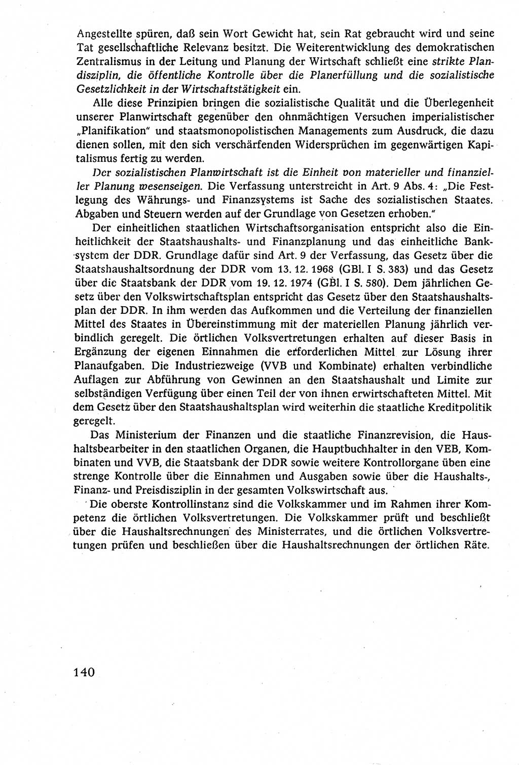 Staatsrecht der DDR (Deutsche Demokratische Republik), Lehrbuch 1977, Seite 140 (St.-R. DDR Lb. 1977, S. 140)