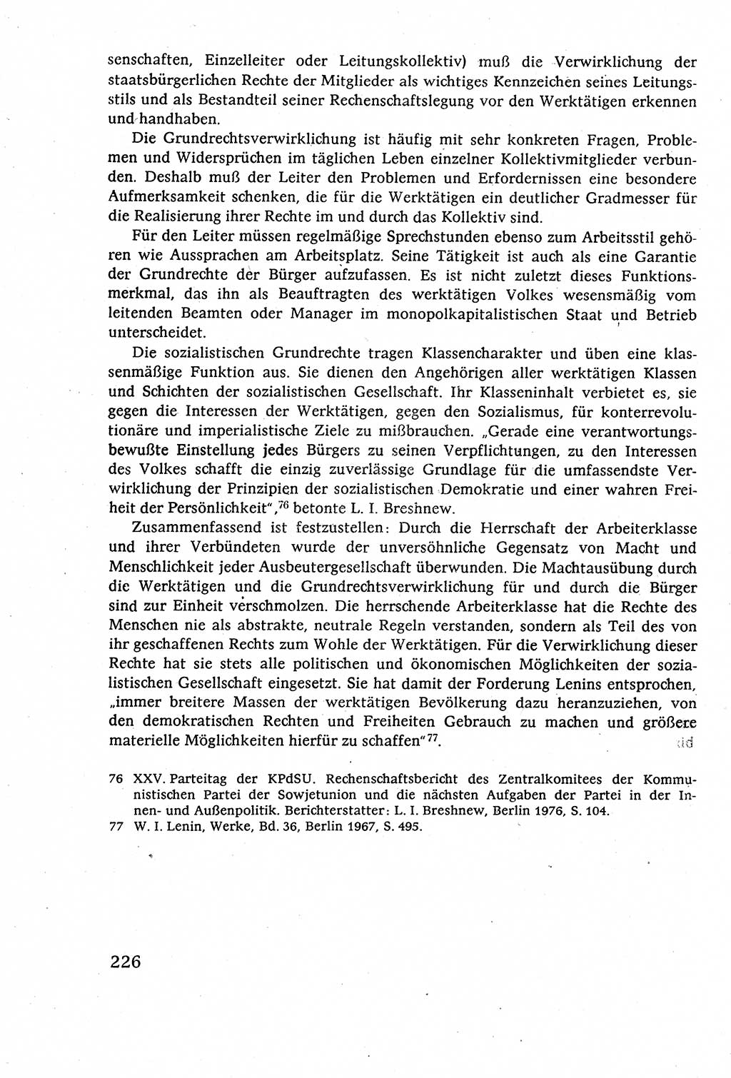 Staatsrecht der DDR (Deutsche Demokratische Republik), Lehrbuch 1977, Seite 226 (St.-R. DDR Lb. 1977, S. 226)