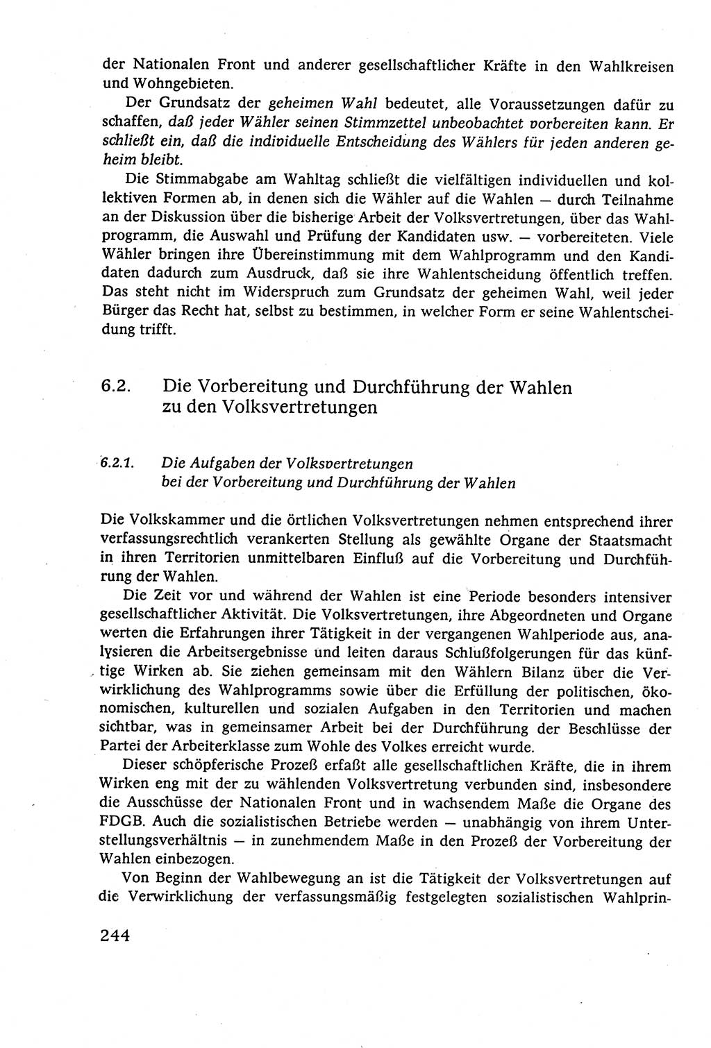Staatsrecht der DDR (Deutsche Demokratische Republik), Lehrbuch 1977, Seite 244 (St.-R. DDR Lb. 1977, S. 244)