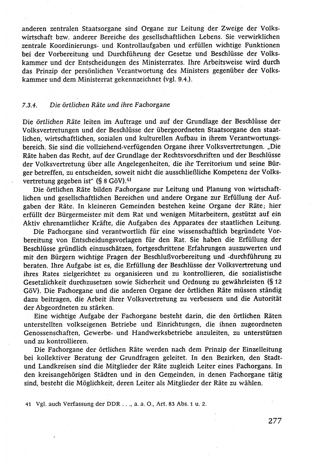 Staatsrecht der DDR (Deutsche Demokratische Republik), Lehrbuch 1977, Seite 277 (St.-R. DDR Lb. 1977, S. 277)