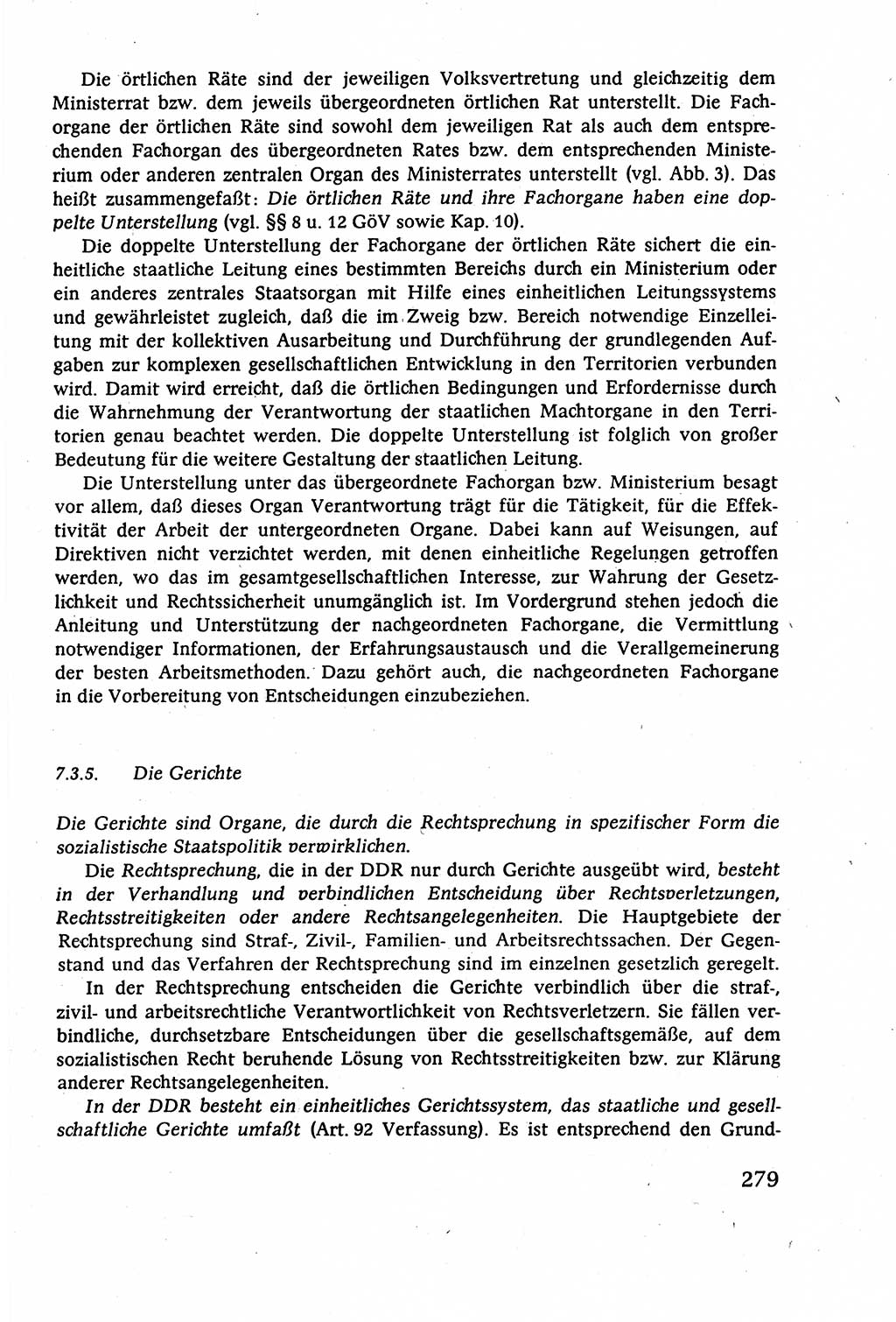 Staatsrecht der DDR (Deutsche Demokratische Republik), Lehrbuch 1977, Seite 279 (St.-R. DDR Lb. 1977, S. 279)