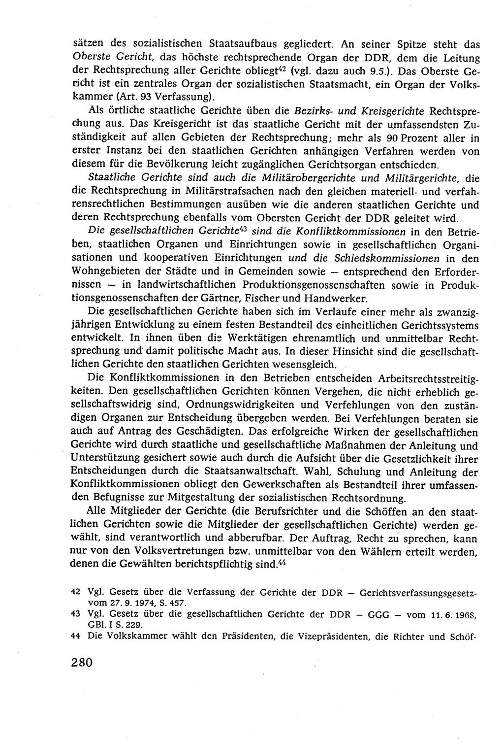 Staatsrecht der DDR (Deutsche Demokratische Republik), Lehrbuch 1977, Seite 280 (St.-R. DDR Lb. 1977, S. 280)