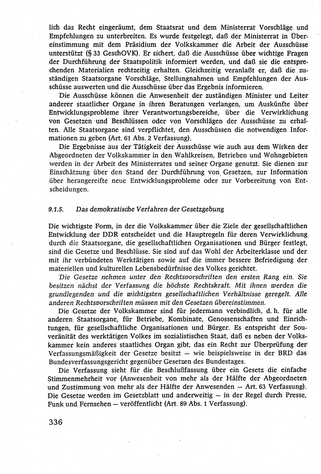 Staatsrecht der DDR (Deutsche Demokratische Republik), Lehrbuch 1977, Seite 336 (St.-R. DDR Lb. 1977, S. 336)