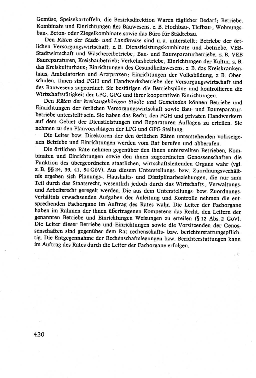 Staatsrecht der DDR (Deutsche Demokratische Republik), Lehrbuch 1977, Seite 420 (St.-R. DDR Lb. 1977, S. 420)