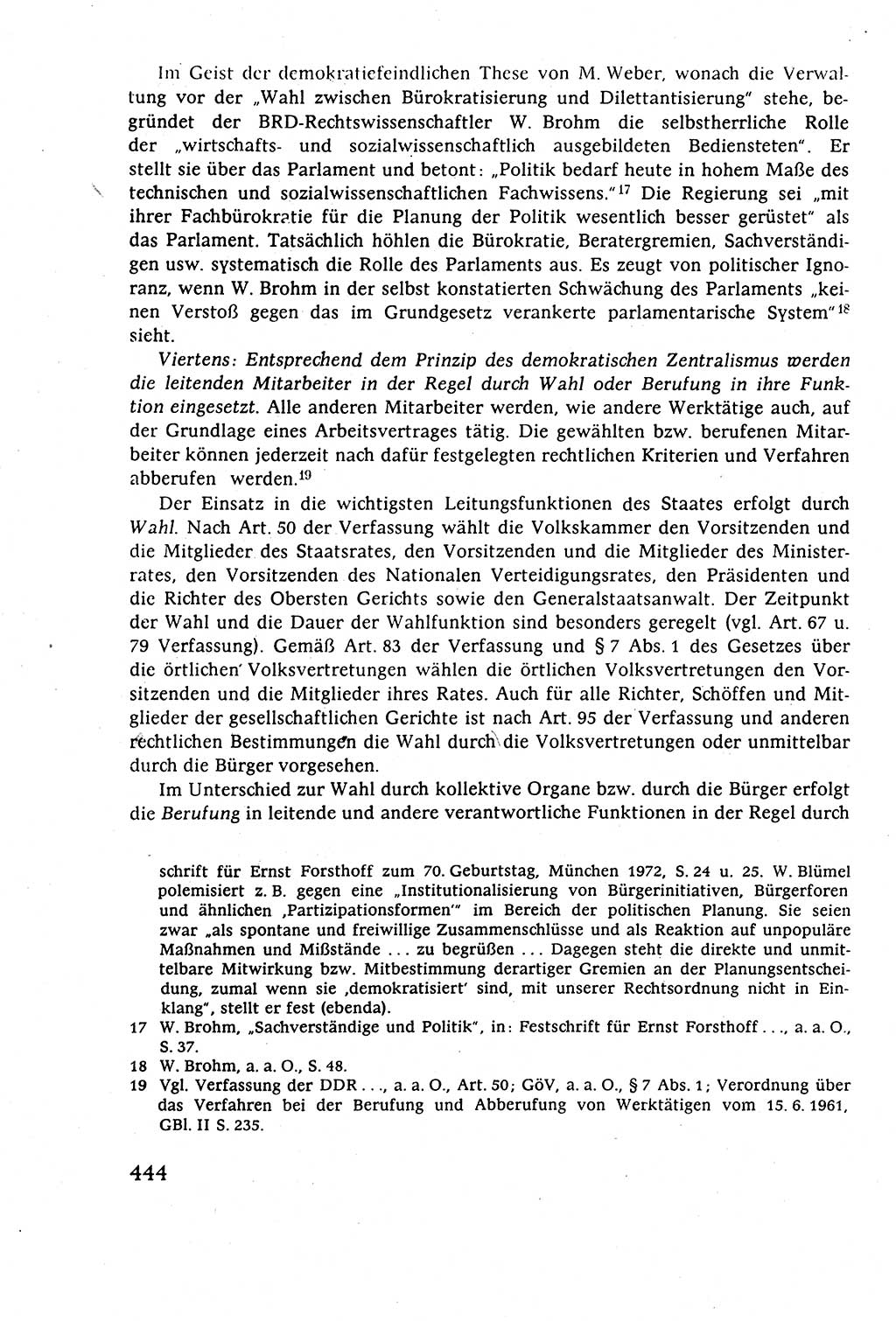 Staatsrecht der DDR (Deutsche Demokratische Republik), Lehrbuch 1977, Seite 444 (St.-R. DDR Lb. 1977, S. 444)