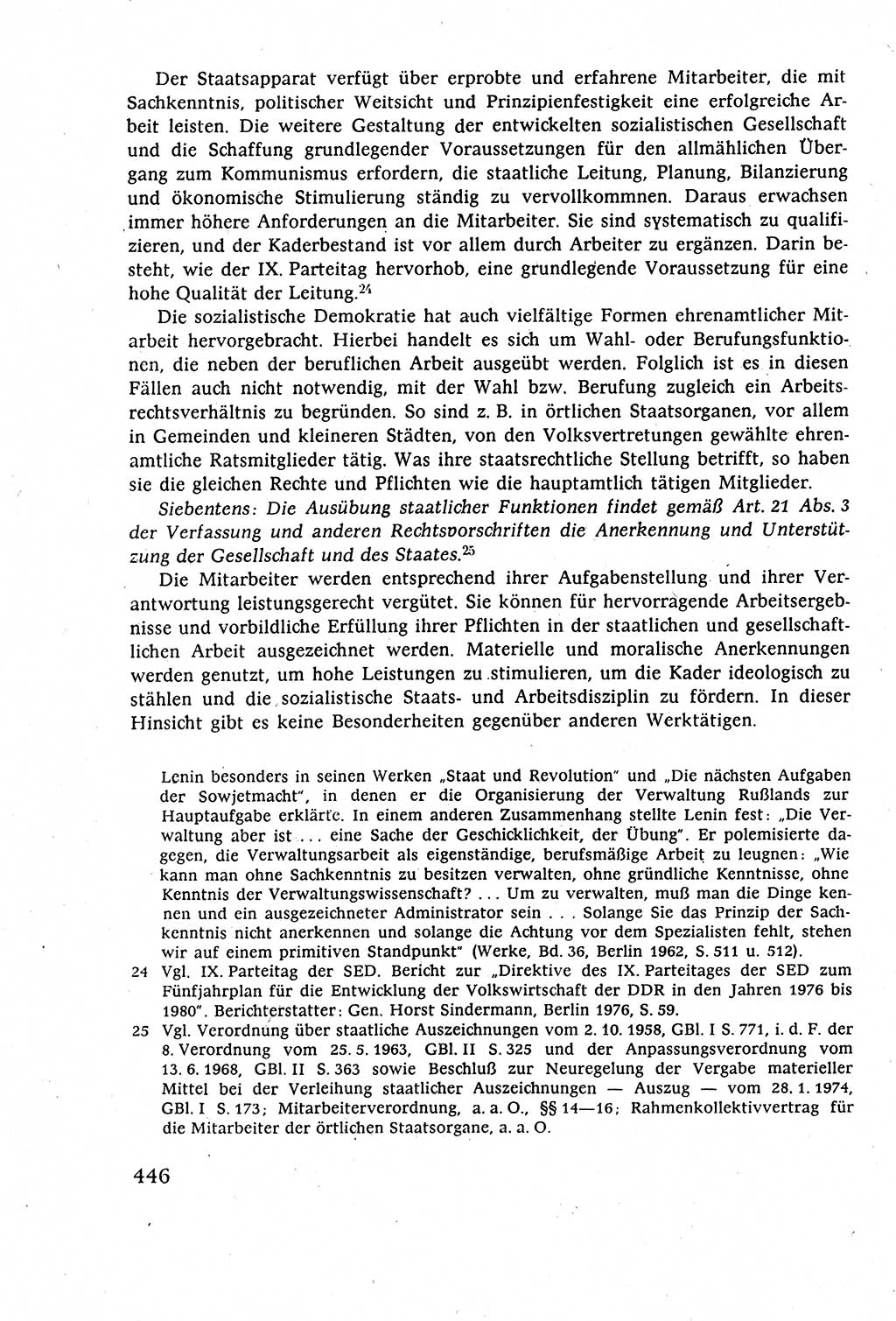 Staatsrecht der DDR (Deutsche Demokratische Republik), Lehrbuch 1977, Seite 446 (St.-R. DDR Lb. 1977, S. 446)