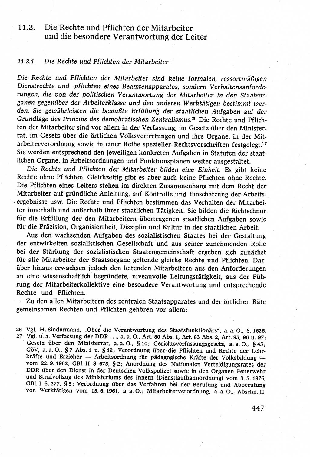 Staatsrecht der DDR (Deutsche Demokratische Republik), Lehrbuch 1977, Seite 447 (St.-R. DDR Lb. 1977, S. 447)