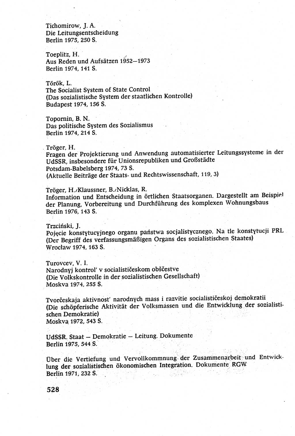 Staatsrecht der DDR (Deutsche Demokratische Republik), Lehrbuch 1977, Seite 528 (St.-R. DDR Lb. 1977, S. 528)