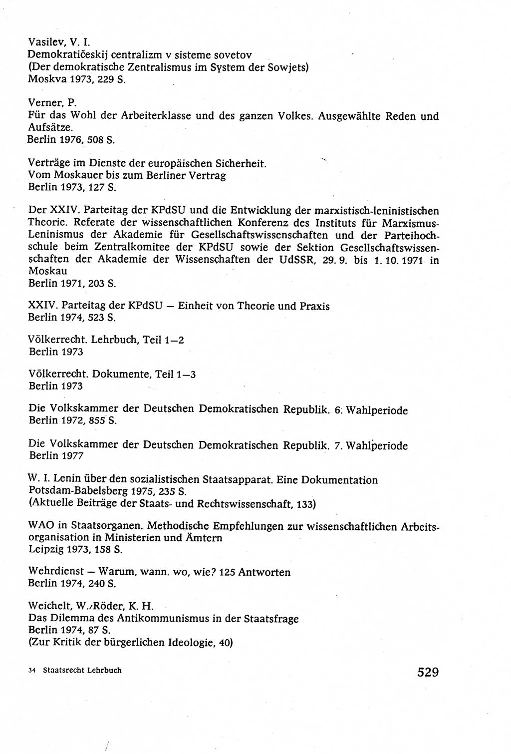 Staatsrecht der DDR (Deutsche Demokratische Republik), Lehrbuch 1977, Seite 529 (St.-R. DDR Lb. 1977, S. 529)