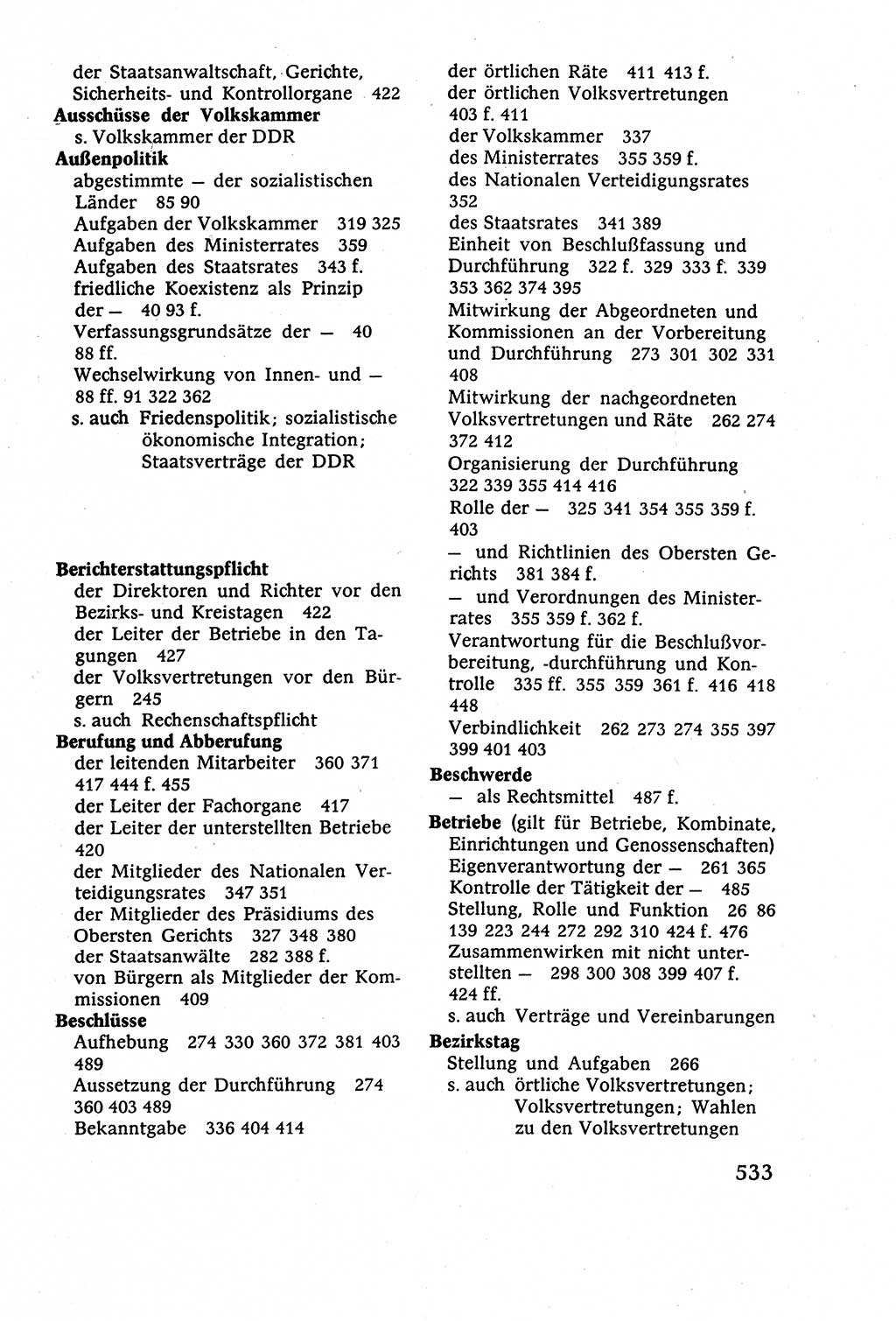 Staatsrecht der DDR (Deutsche Demokratische Republik), Lehrbuch 1977, Seite 533 (St.-R. DDR Lb. 1977, S. 533)