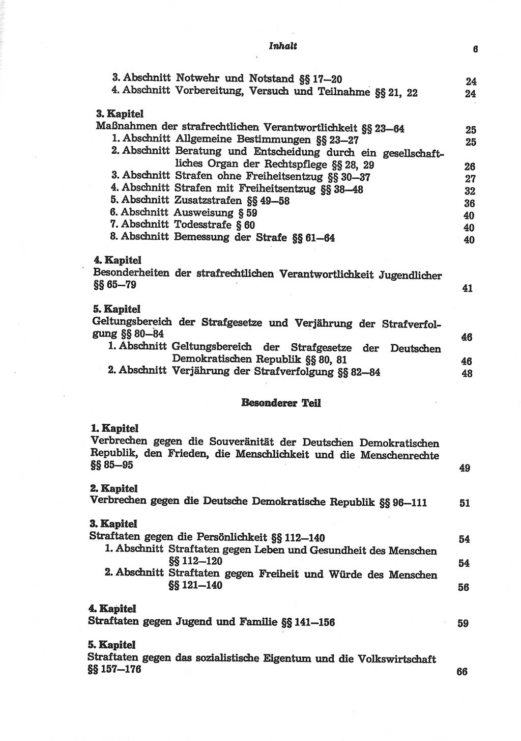 Strafgesetzbuch (StGB) der Deutschen Demokratischen Republik (DDR) und angrenzende Gesetze und Bestimmungen 1977, Seite 6 (StGB DDR Ges. Best. 1977, S. 6)