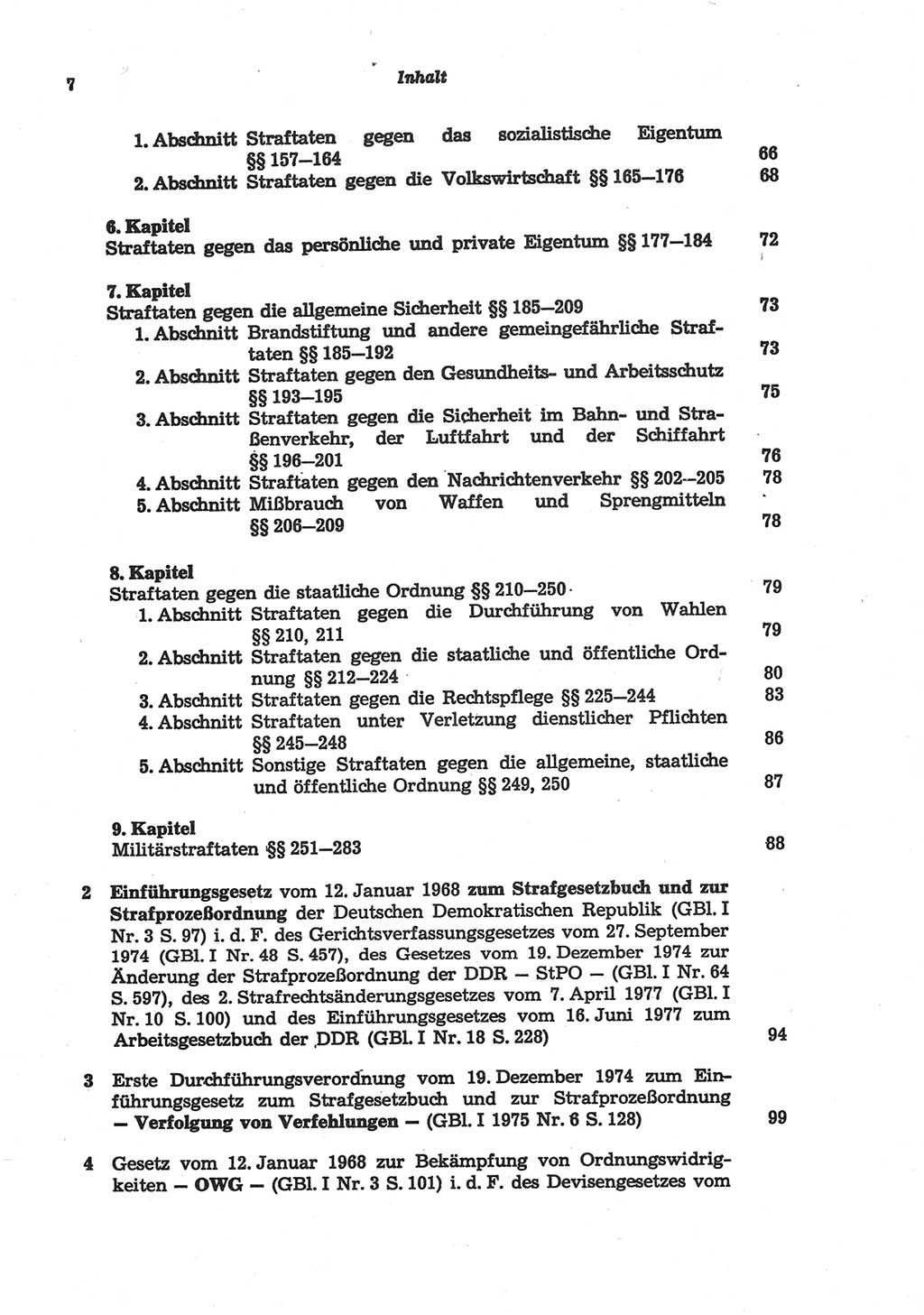 Strafgesetzbuch (StGB) der Deutschen Demokratischen Republik (DDR) und angrenzende Gesetze und Bestimmungen 1977, Seite 7 (StGB DDR Ges. Best. 1977, S. 7)