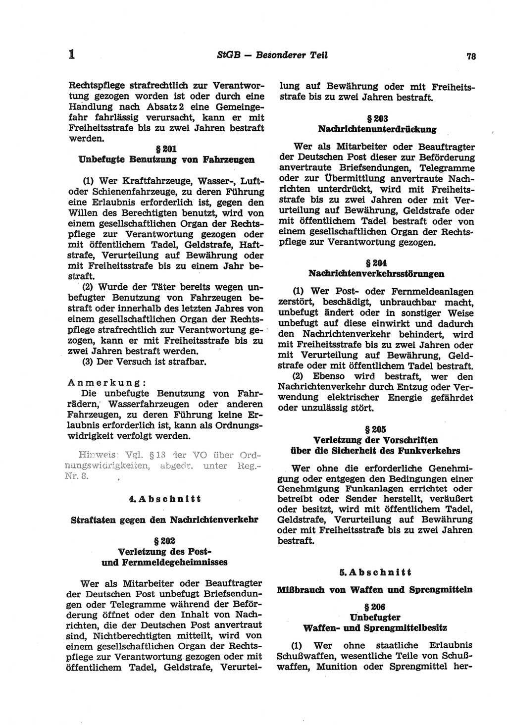 Strafgesetzbuch (StGB) der Deutschen Demokratischen Republik (DDR) und angrenzende Gesetze und Bestimmungen 1977, Seite 78 (StGB DDR Ges. Best. 1977, S. 78)