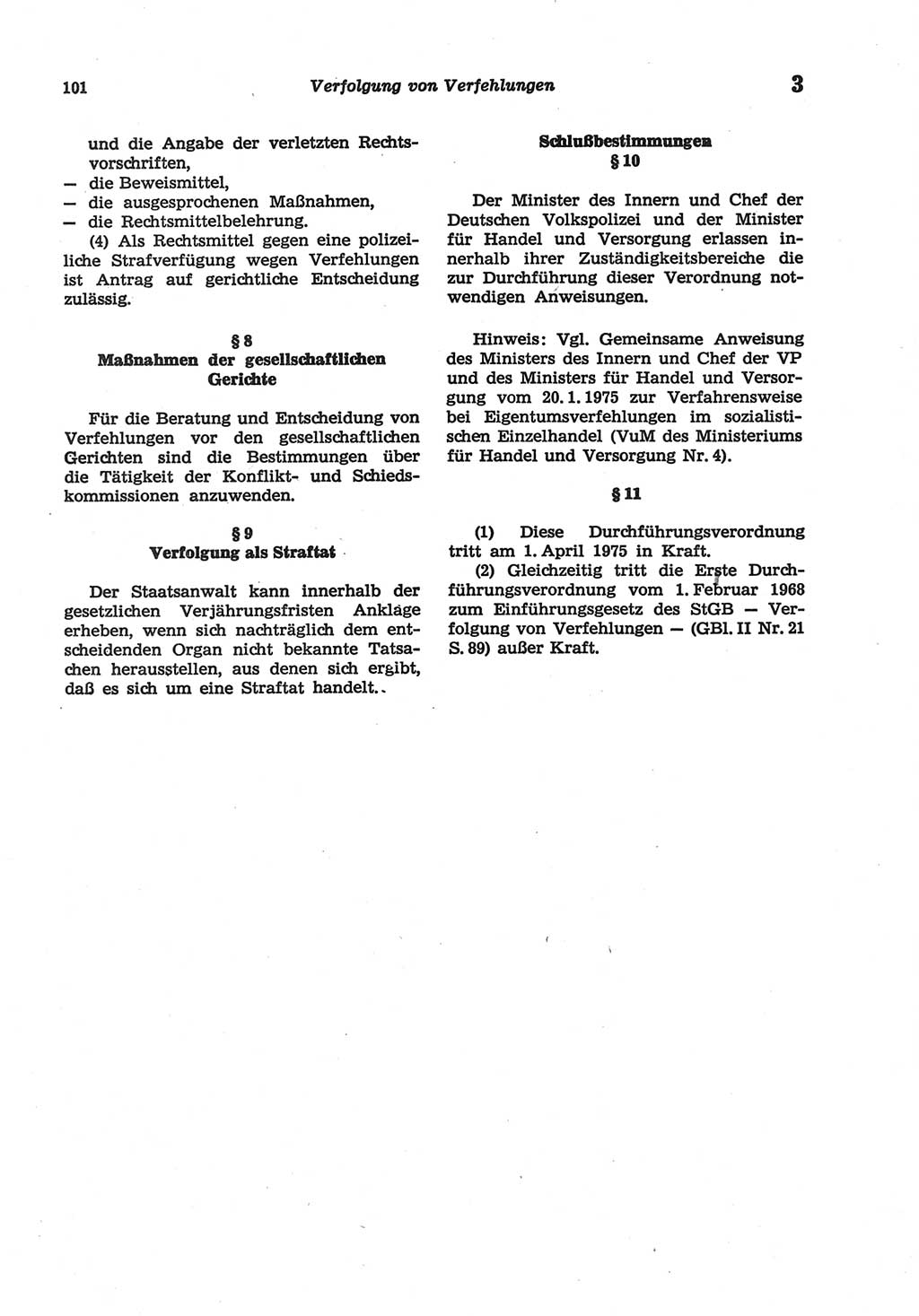 Strafgesetzbuch (StGB) der Deutschen Demokratischen Republik (DDR) und angrenzende Gesetze und Bestimmungen 1977, Seite 101 (StGB DDR Ges. Best. 1977, S. 101)