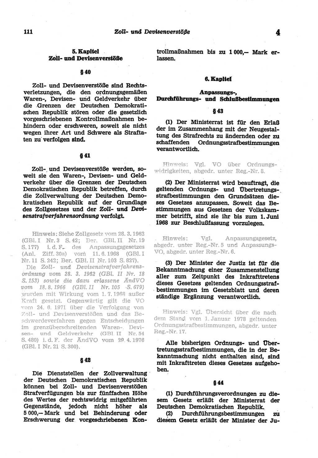 Strafgesetzbuch (StGB) der Deutschen Demokratischen Republik (DDR) und angrenzende Gesetze und Bestimmungen 1977, Seite 111 (StGB DDR Ges. Best. 1977, S. 111)