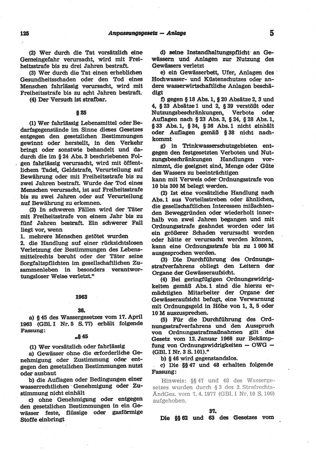 Strafgesetzbuch (StGB) der Deutschen Demokratischen Republik (DDR) und angrenzende Gesetze und Bestimmungen 1977, Seite 125 (StGB DDR Ges. Best. 1977, S. 125)