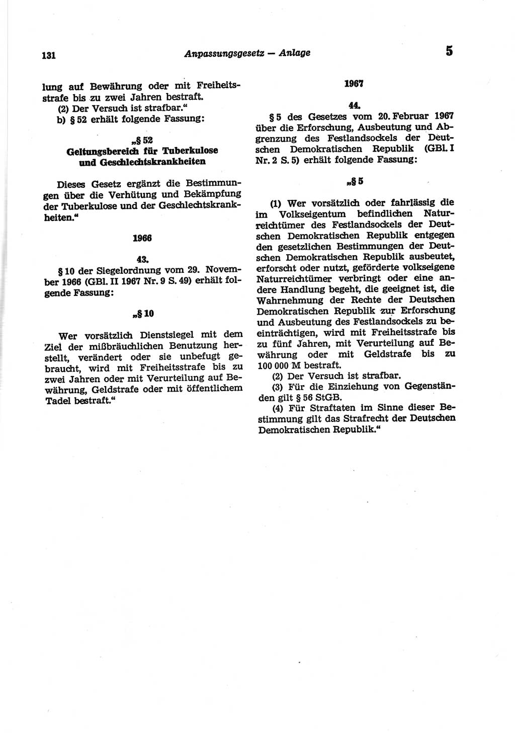 Strafgesetzbuch (StGB) der Deutschen Demokratischen Republik (DDR) und angrenzende Gesetze und Bestimmungen 1977, Seite 131 (StGB DDR Ges. Best. 1977, S. 131)